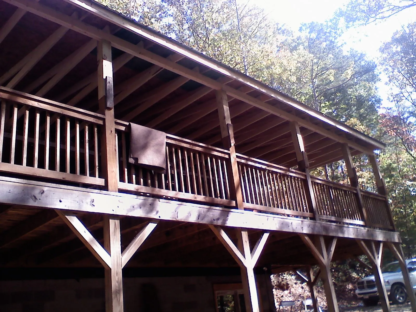 Timber framing under a new elevated porch and deck — Roof Leak Repair in Moyock by Roofing Brothers